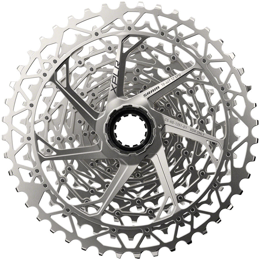 SRAM XPLR XG 1251 12-Speed Cassette - 10-44T, Silver, XDR Driver Body Compatible | Perfect for Gravel & Adventure Bikes