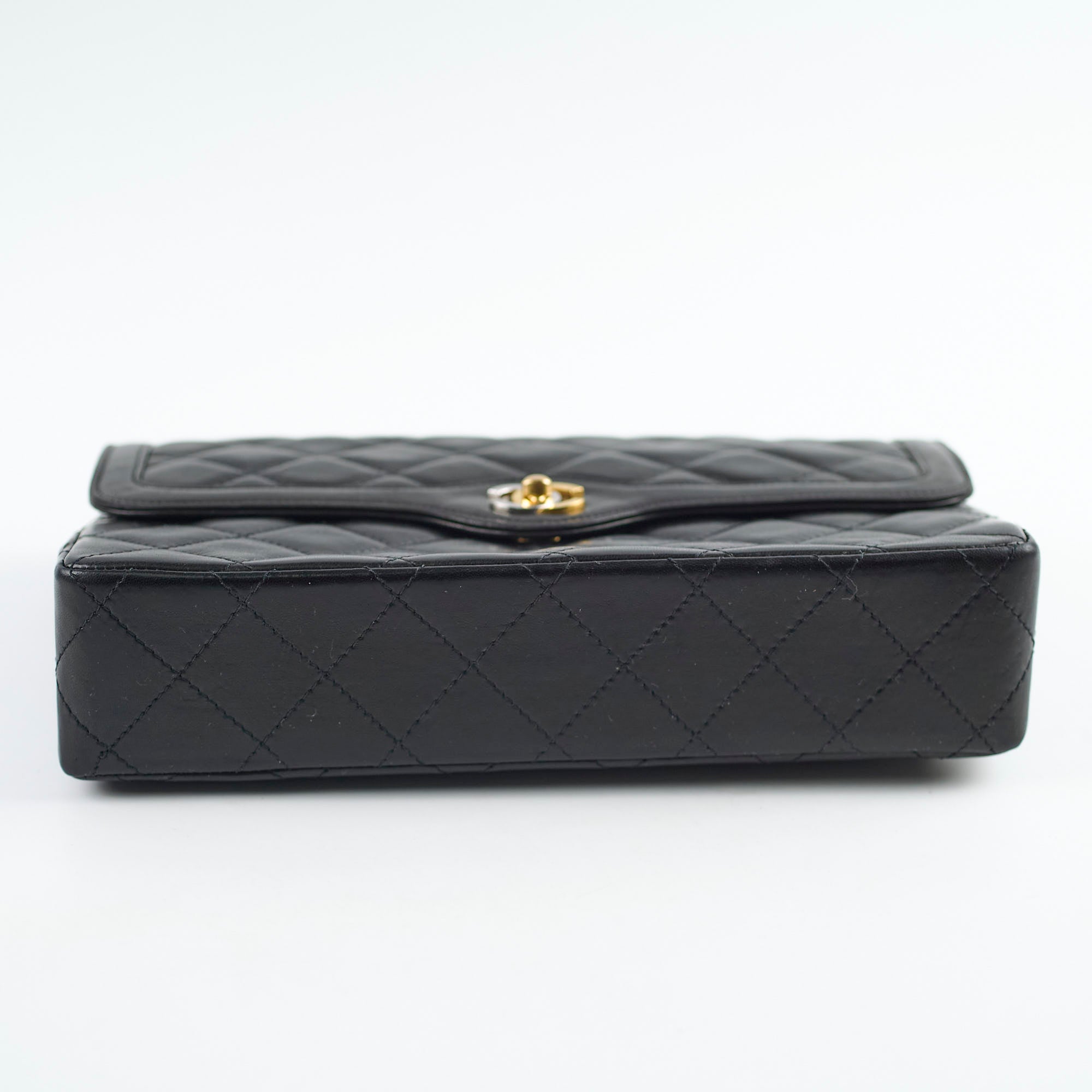 Chanel Paris Lined Double Flap Black Leather Handbag - Luxury Designer Shoulder Bag for Women | Perfect for Evening Events, Parties & Special Occasions