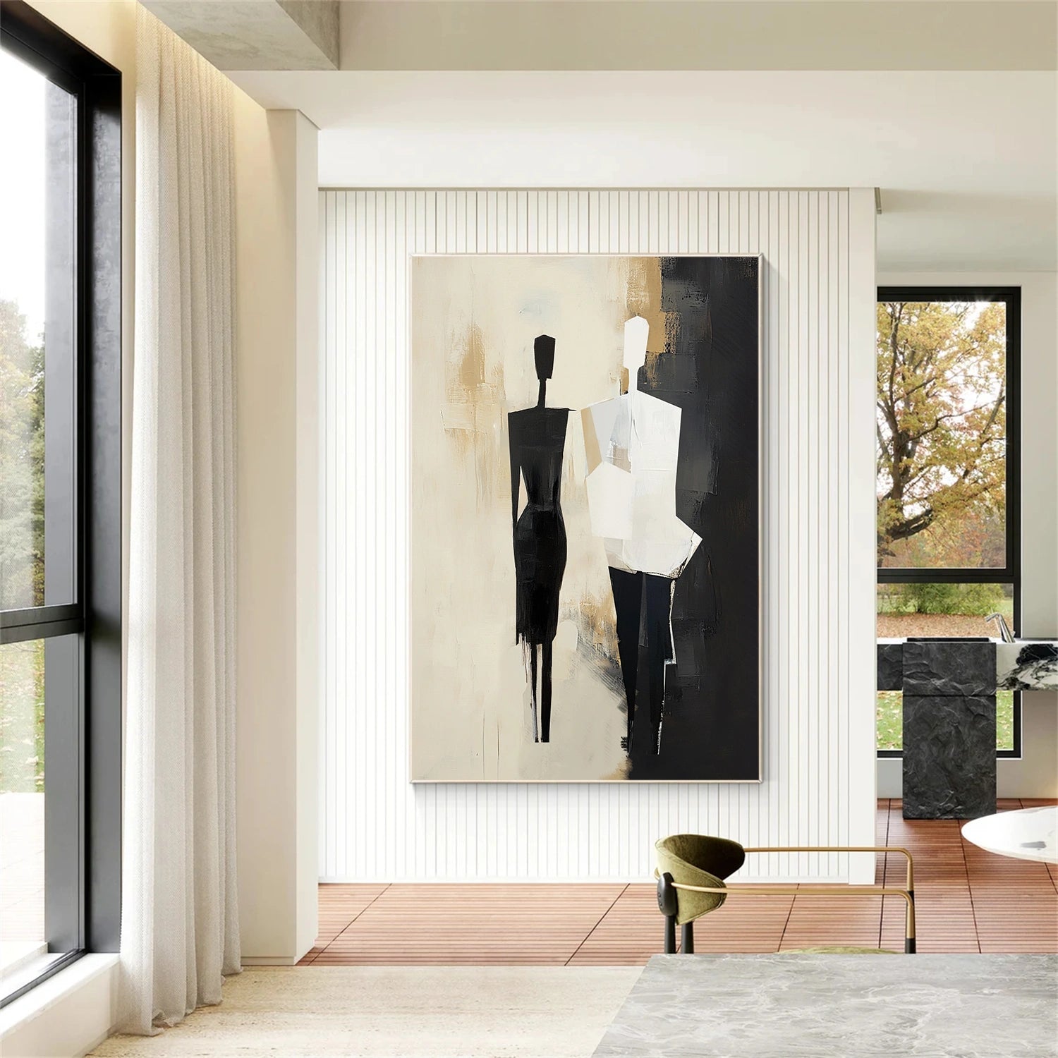 Contemporary Abstract Minimalist Wall Art Painting - Modern Home Decor for Living Room, Bedroom & Office | #CW002