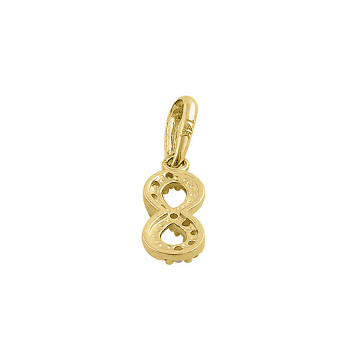 14K Solid Yellow Gold Infinity CZ Pendant Necklace - Dainty Minimalist Jewelry Gift for Women, Perfect for Anniversaries & Everyday Wear