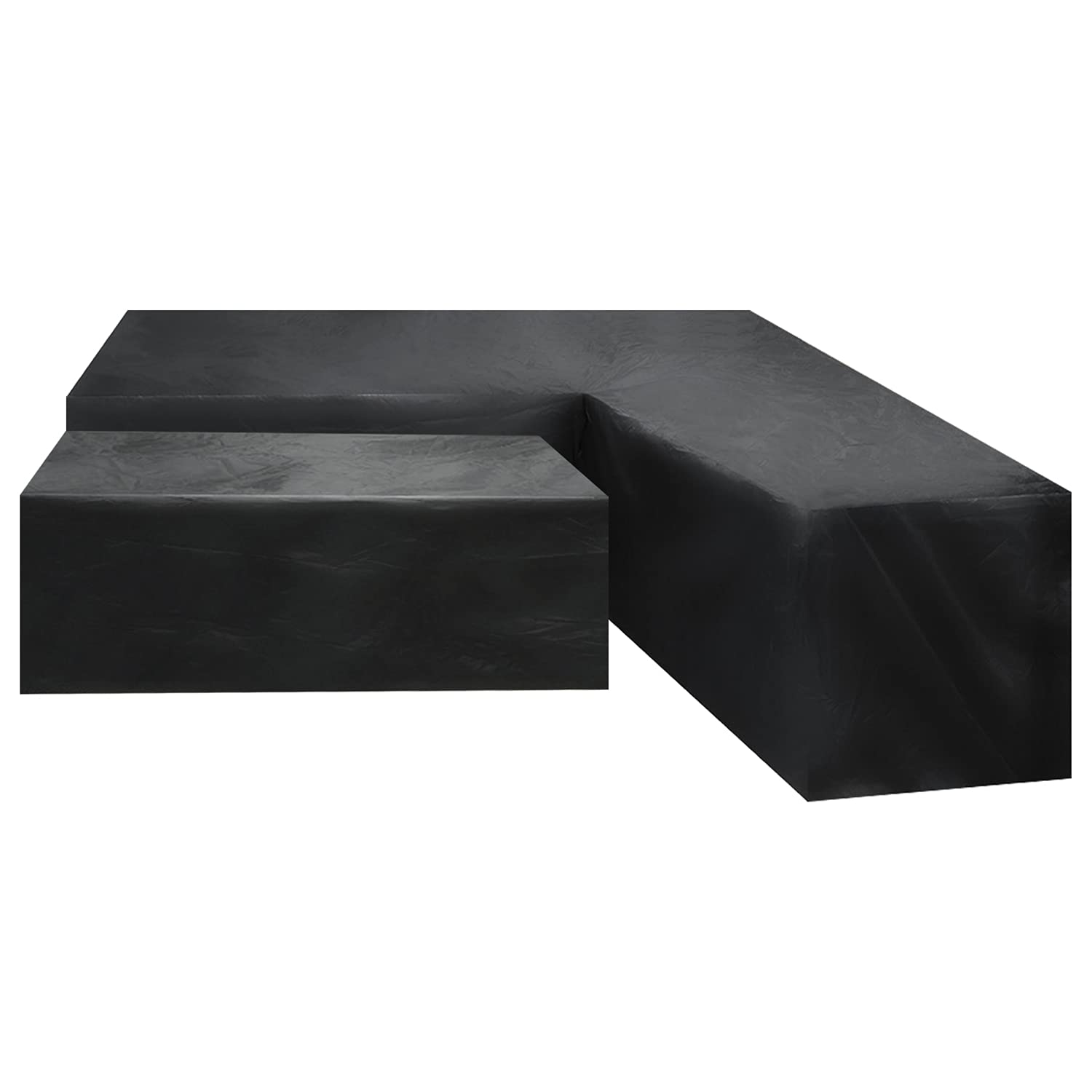 Waterproof Outdoor Patio Furniture Covers - 210D Oxford Fabric Garden Table & Corner Sofa Cover (286x222x82cm + 155x95x68cm) for All-Weather Protection - Perfect for Backyard, Deck, and Balcony Use