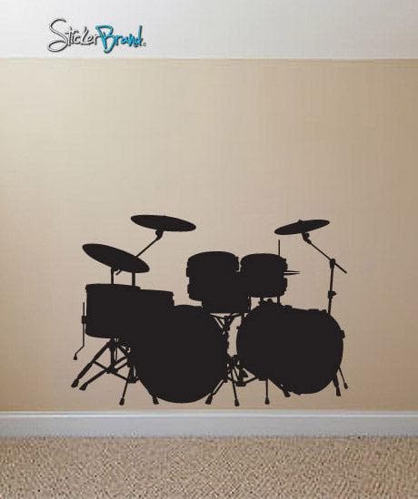 Drum Set Vinyl Wall Decal Sticker - Music Room Decor, Kids Bedroom Art, DIY Home Stickers for Drummers & Music Lovers