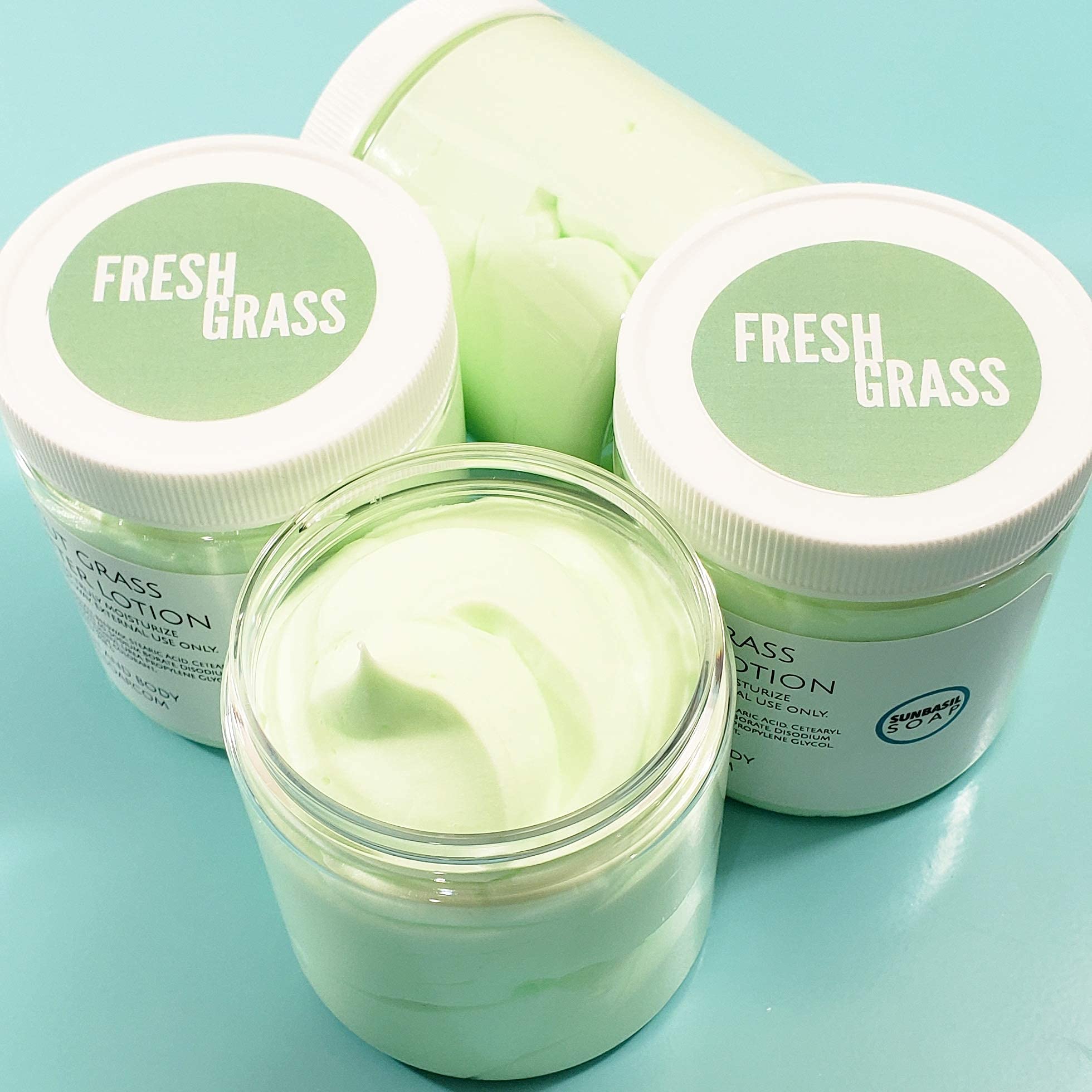 Fresh Cut Grass Natural Body Butter - Whipped Handmade Lotion for Soft Skin | Summer Bath & Body Gift Set | Perfect for Spa Days, Self-Care Routines & Relaxing After Showers