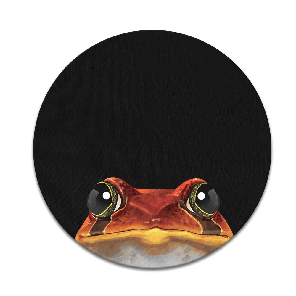Non-Slip Round Mouse Pad with Cute Red Tomato Frog Design - Ergonomic Desk Mat for Home Office, Gaming & Computer Work (Perfect for Workstations, Laptops & PC Setups)