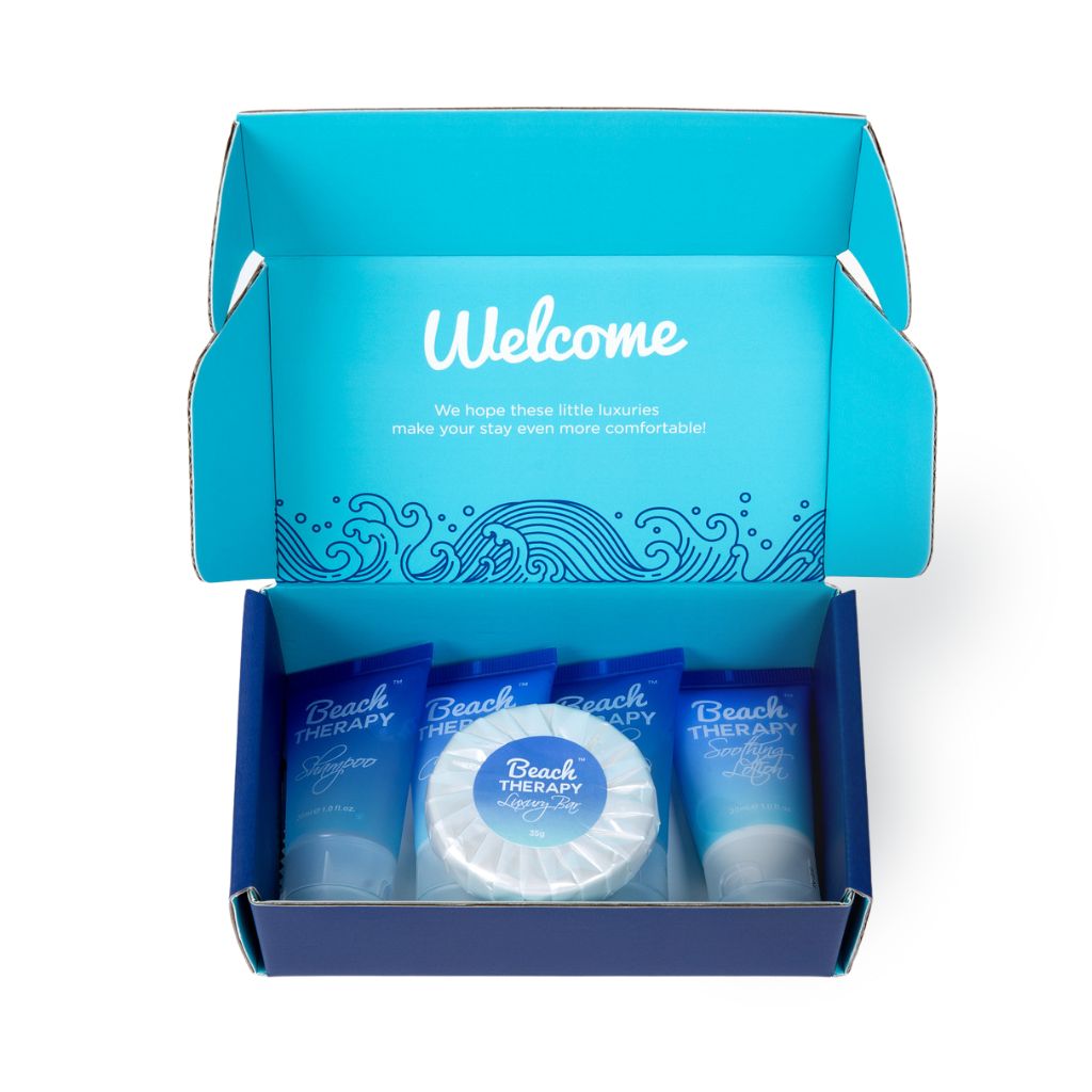 Luxury Hotel Toiletries Kit for Travel & Spa - Premium Beach Therapy Bath Amenities Set in Gift Box | Perfect for Vacation, Bridal Showers & Hotel Style Self Care