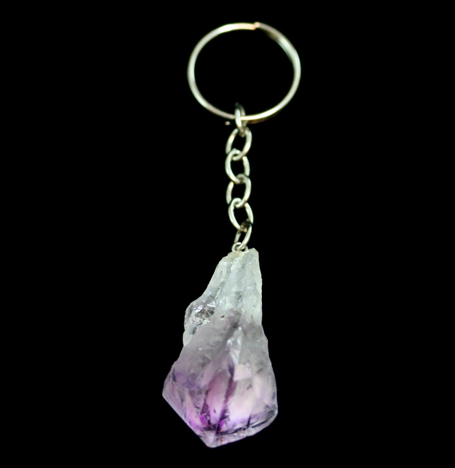 Natural Amethyst Crystal Keychain - Stylish & Durable Gemstone Key Ring for Women & Men | Perfect for Home, Office, Car Keys & Gifts
