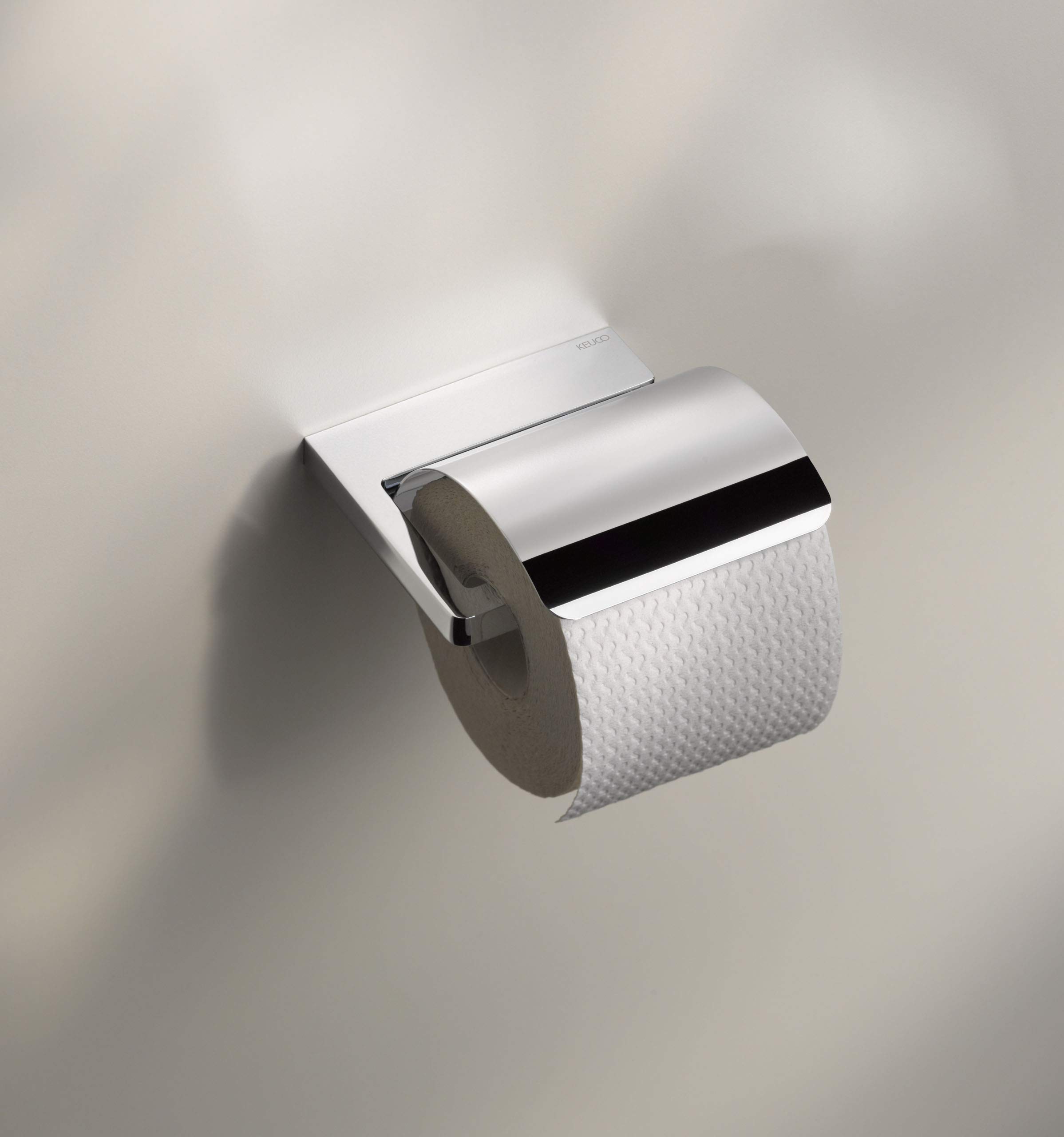 Moll - 100mm Chrome Toilet Paper Holder with Lid - Bathroom Tissue Roll Dispenser for Home, Office & Restrooms