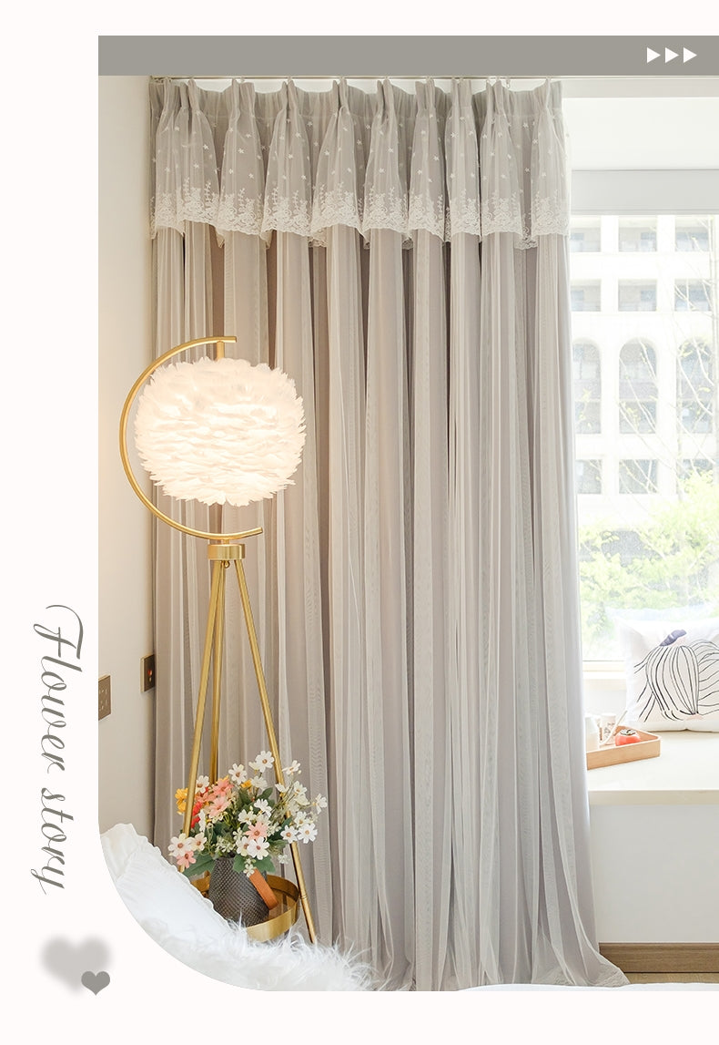 McKenna Two-Layer Tulle Blackout Curtains for Bedroom - Custom Room Darkening Window Drapes for Better Sleep & Light Control