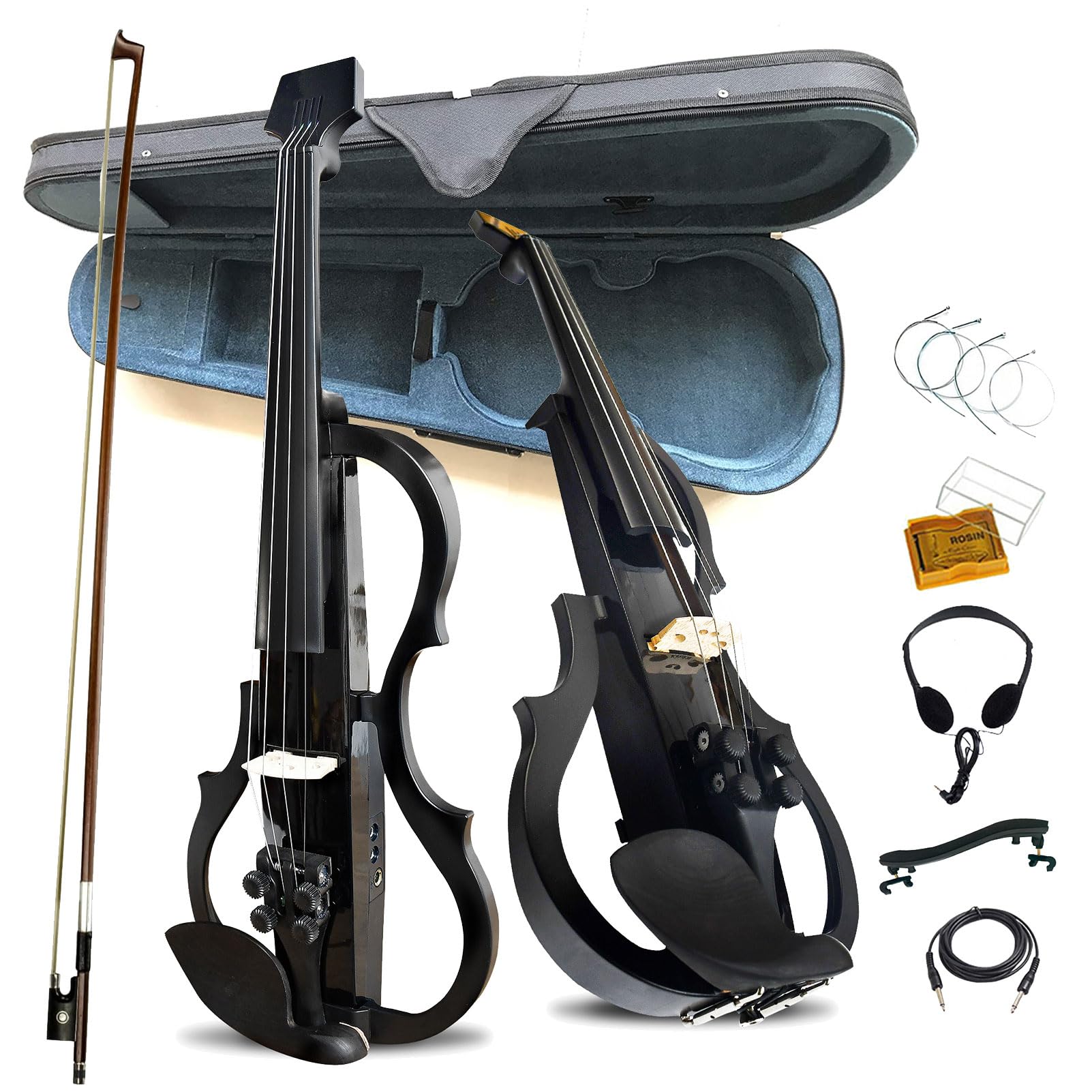 Professional 4/4 Full Size Electric Violin for Adults & Teens - Black ZNDS-2301 with Pro Pickup | Perfect for Stage Performances, Studio Recording & Practice Sessions