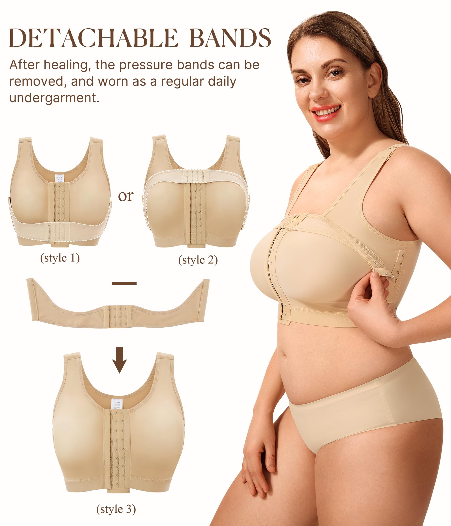 Post Surgery Front Closure Wireless Bra for Women - Mastectomy Support & Everyday Comfort - Ideal for Recovery, Breast Cancer Patients & Comfort Wear