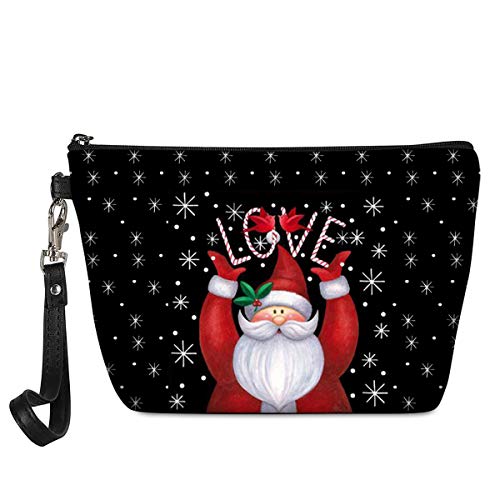 BIGCARJOB Santa Claus Cosmetic Bag - Christmas PU Leather Makeup Pouch for Women, Waterproof Travel Toiletry Organizer | Perfect for Holiday Gifts, Travel Essentials & Daily Makeup Storage