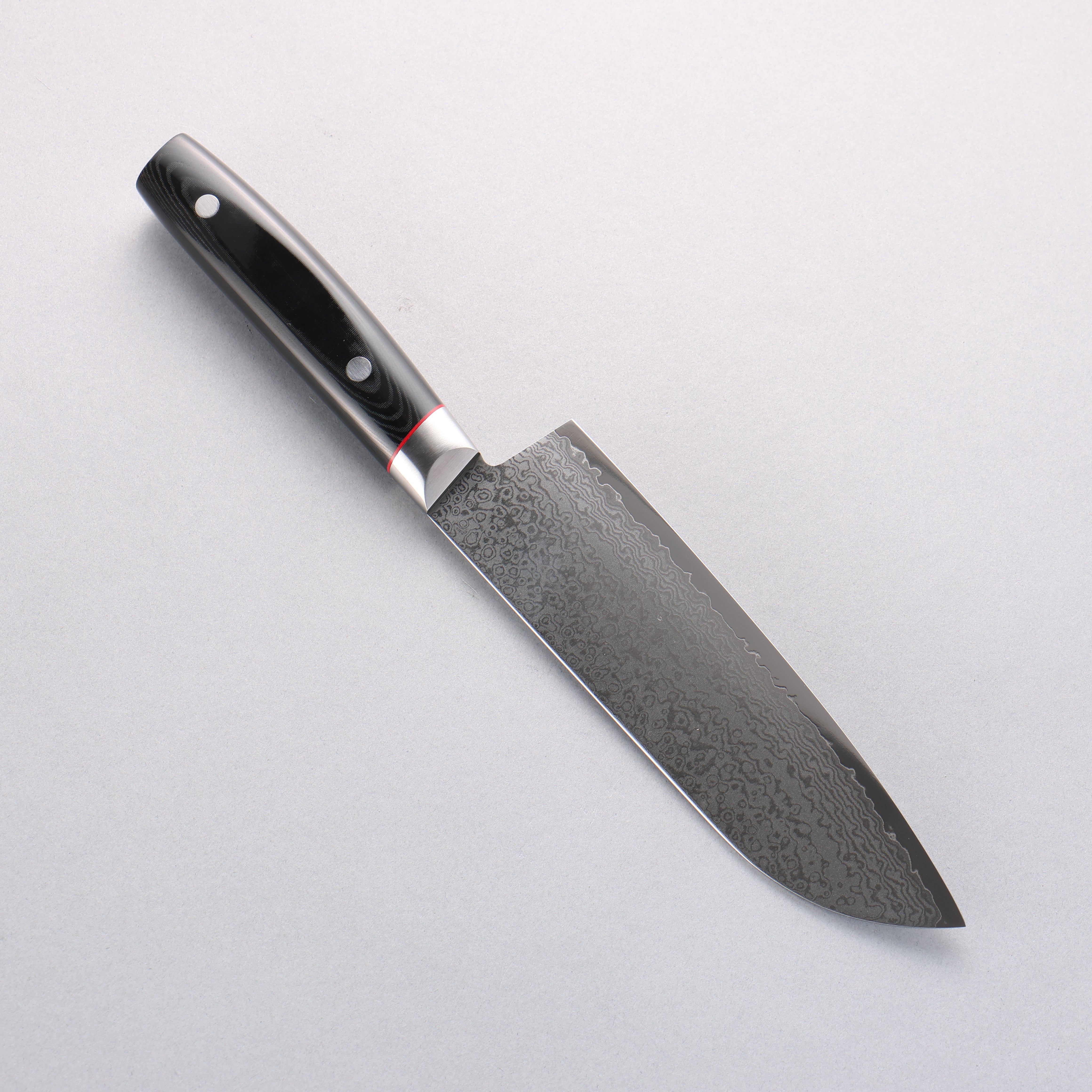 Premium Seisuke Saiun VG10 Damascus Santoku Knife 170mm - Black Micarta Handle - Japanese Kitchen Knife for Slicing, Dicing & Chopping - Perfect for Home Chefs & Professional Cooking