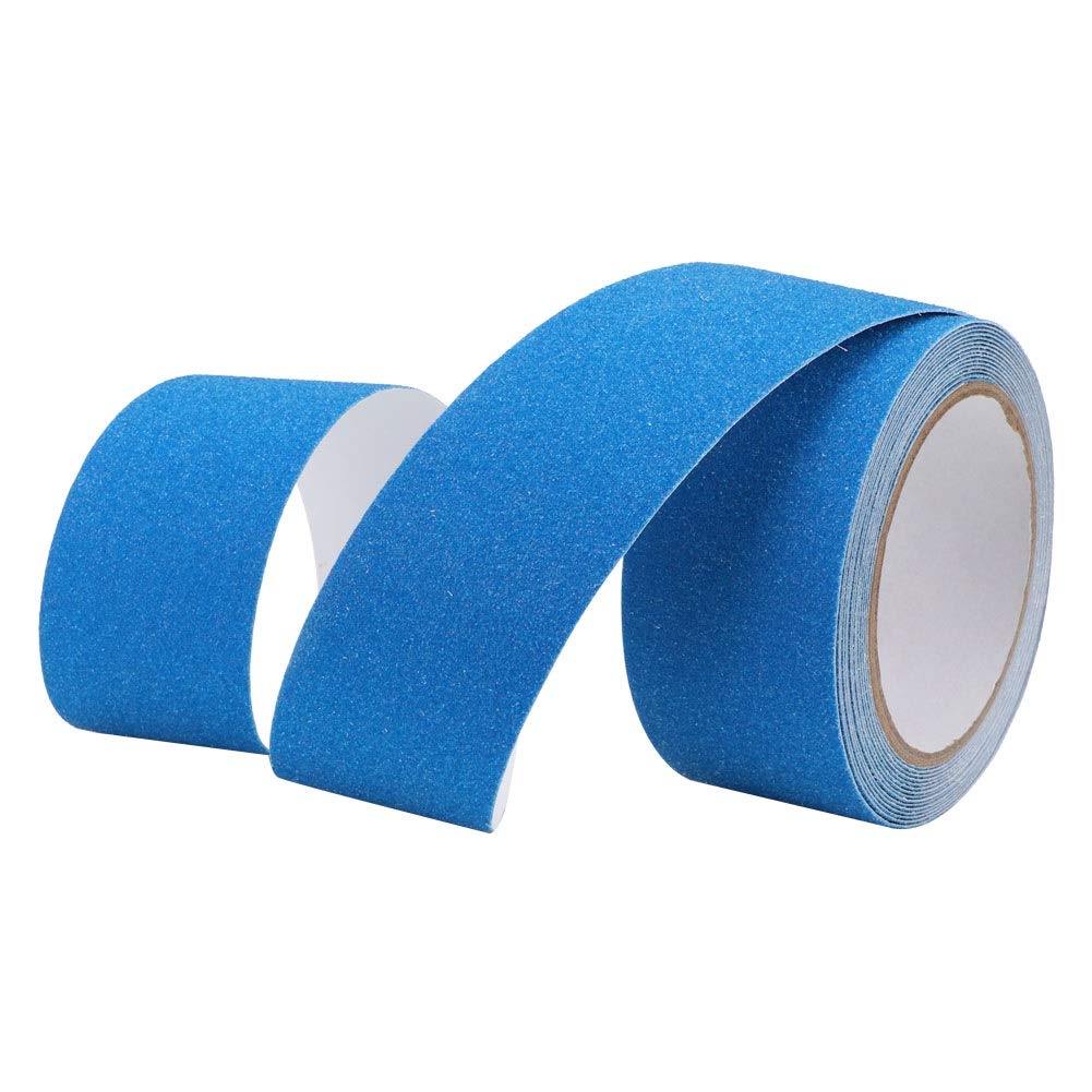 Samfox Anti-Slip Tape - Heavy Duty PVC with Quartz Grit Non-Slip Safety Tape (5m/16.4ft) for Stairs, Swimming Pools, Showers, Ramps & Wet Floors | Waterproof Slip-Resistant Grip Tape for Indoor/Outdoor Use