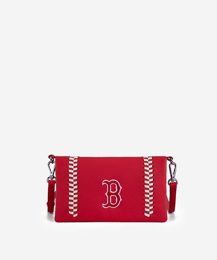 MLB Boston Red Sox Genuine Leather Crossbody Bag for Women - Stylish Game Day Purse for Baseball Fans & Sports Outings
