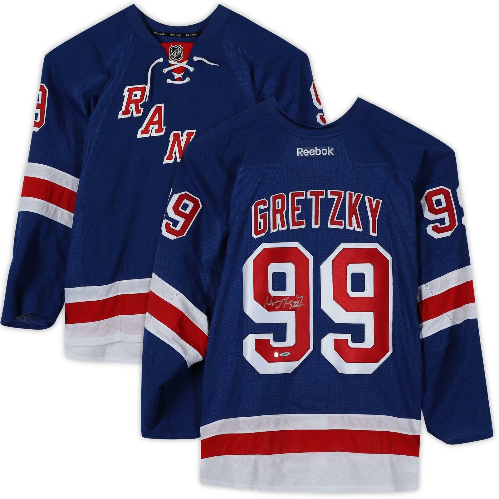 Wayne Gretzky Autographed New York Rangers Blue Reebok Premier Jersey - Upper Deck Certified - Perfect for Hockey Fans & Collectors - Great for Display, Gifts, and Memorabilia Collections