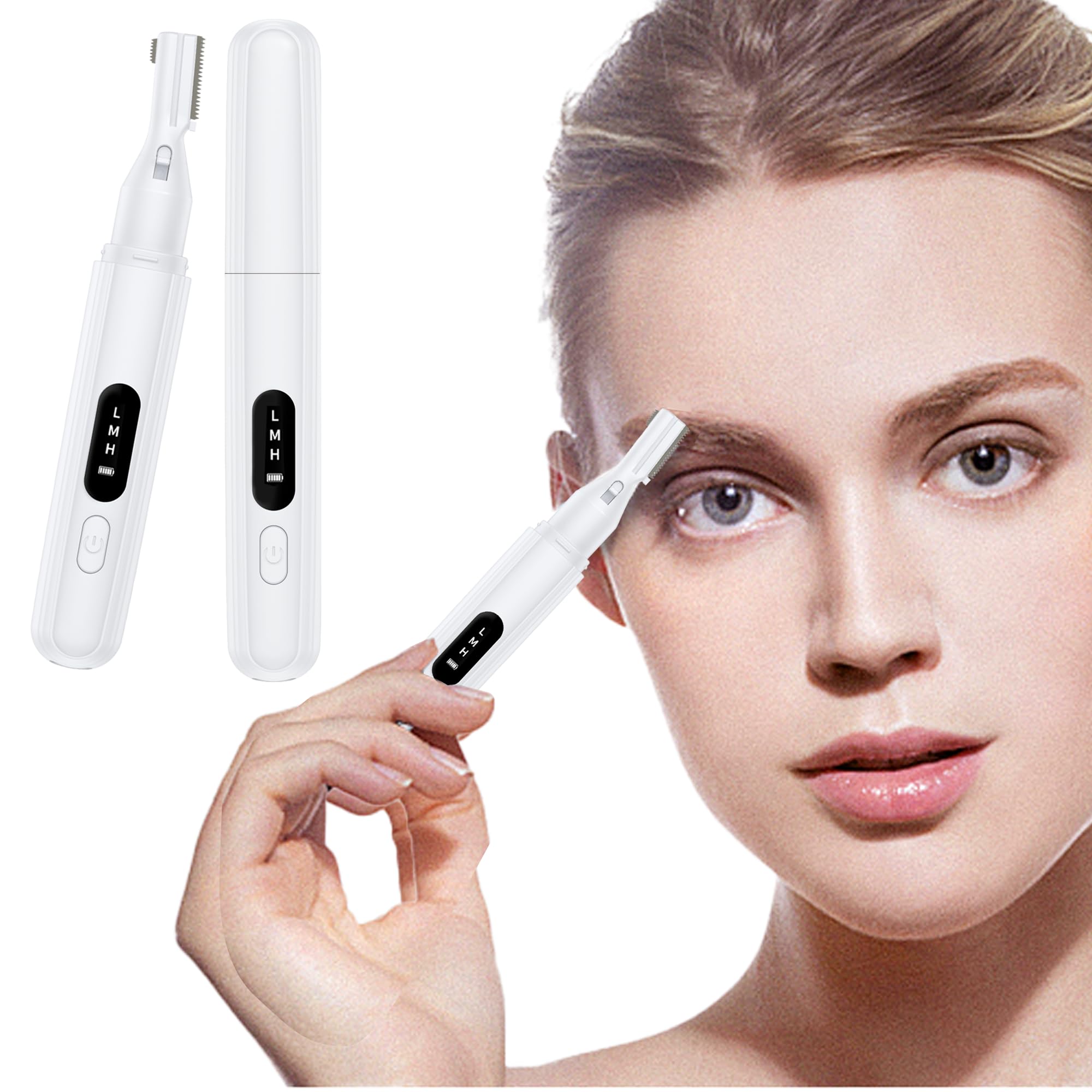 Electric Eyebrow Trimmer for Women & Men - Rechargeable Facial Hair Remover & Eyebrow Razor - Perfect for Eyebrow Shaping, Upper Lip & Peach Fuzz Removal at Home or Travel