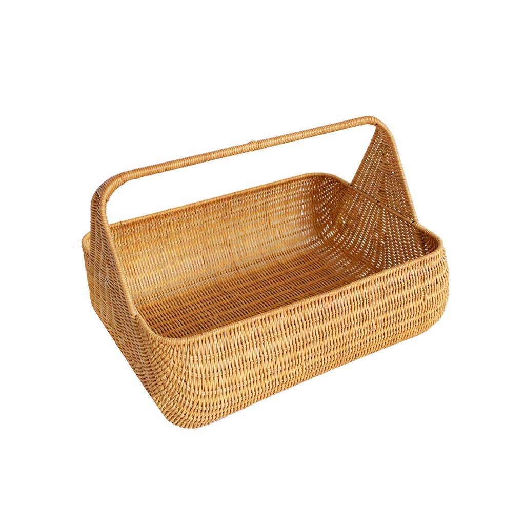 Insulated Cooler Picnic Basket for 2 - Large Vintage Wicker Willow Outdoor Camping & Garden Storage Bag - Perfect for Beach, Picnics, Hiking, and Grocery Shopping