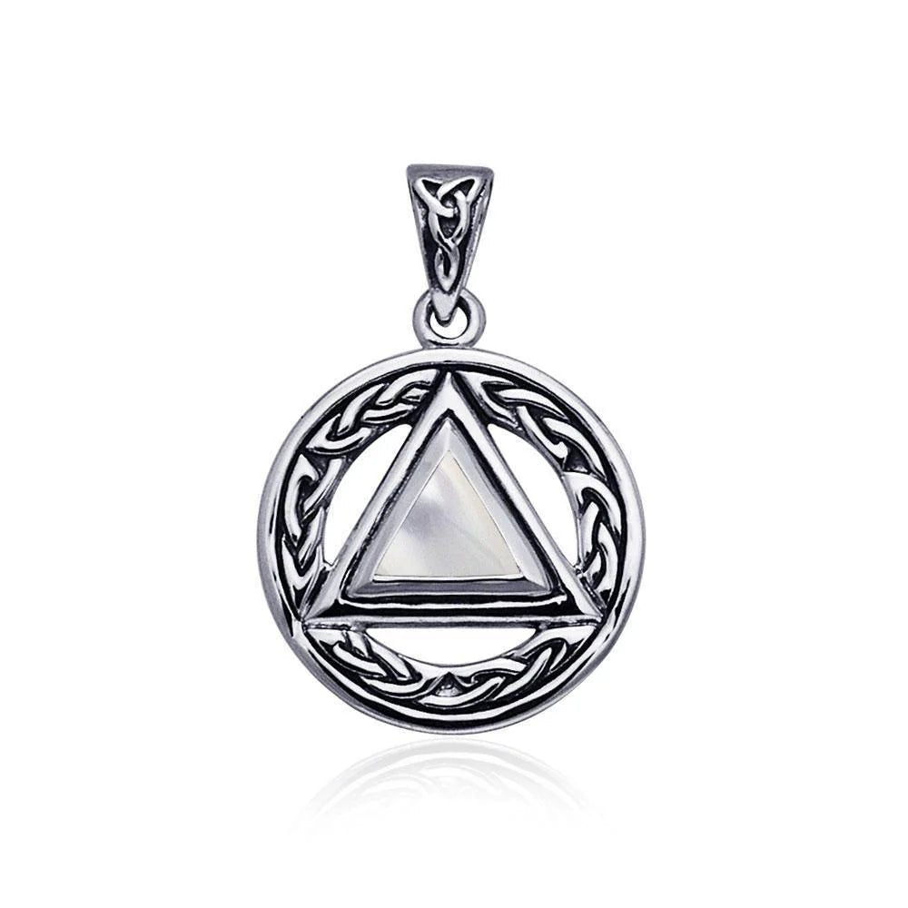 Celtic AA Symbol Sterling Silver Pendant Necklace with Genuine Gemstone Options - Perfect for Spiritual Jewelry, Irish Heritage Gifts & Everyday Wear