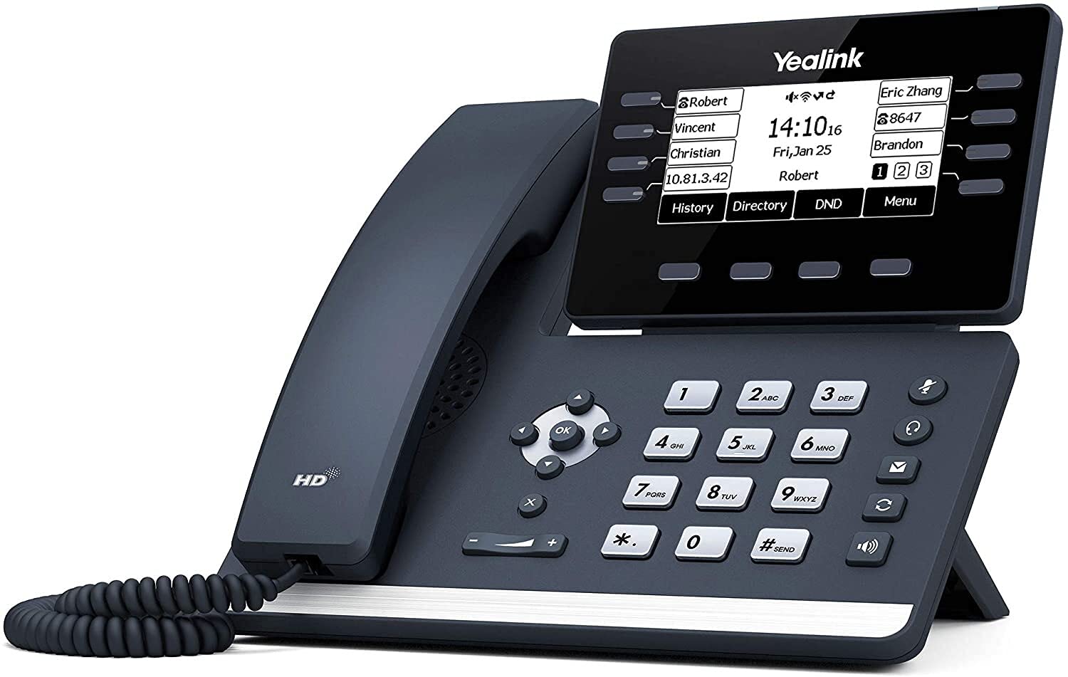 Yealink SIP-T53W Business IP Phone System - 6 Phone Bundle with Voicemail, Auto Attendant, Call Recording & 1 Year Free TWAComm Service | Ideal for Office, Remote Work & Call Centers