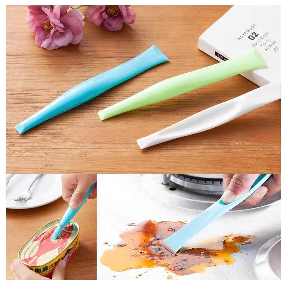 3-Pack Multipurpose Cleaning Scraper Tools - Non-Scratch Hard Plastic Scraper for Kitchen, Sticker & Gum Removal - Perfect for Countertops, Windows, Tiles & Appliances Cleaning
