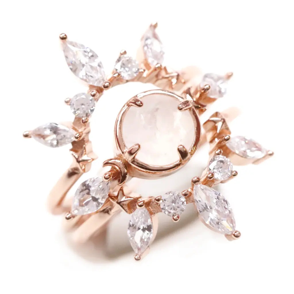 Soleil Ring Stack - Dainty Gold & Silver Stackable Rings for Women - Perfect for Layering, Everyday Wear & Special Occasions