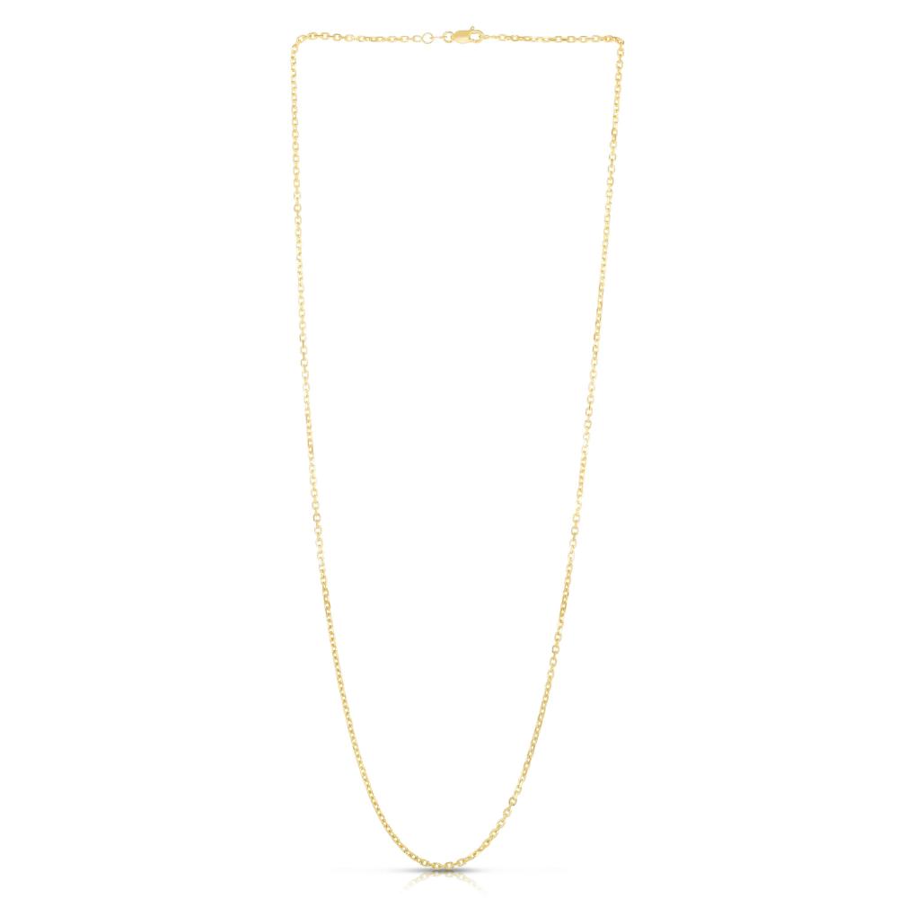 14K Gold 1.9mm Diamond Cut Cable Chain Necklace for Women - Dainty & Elegant Jewelry Gift for Birthday, Anniversary & Valentine's Day