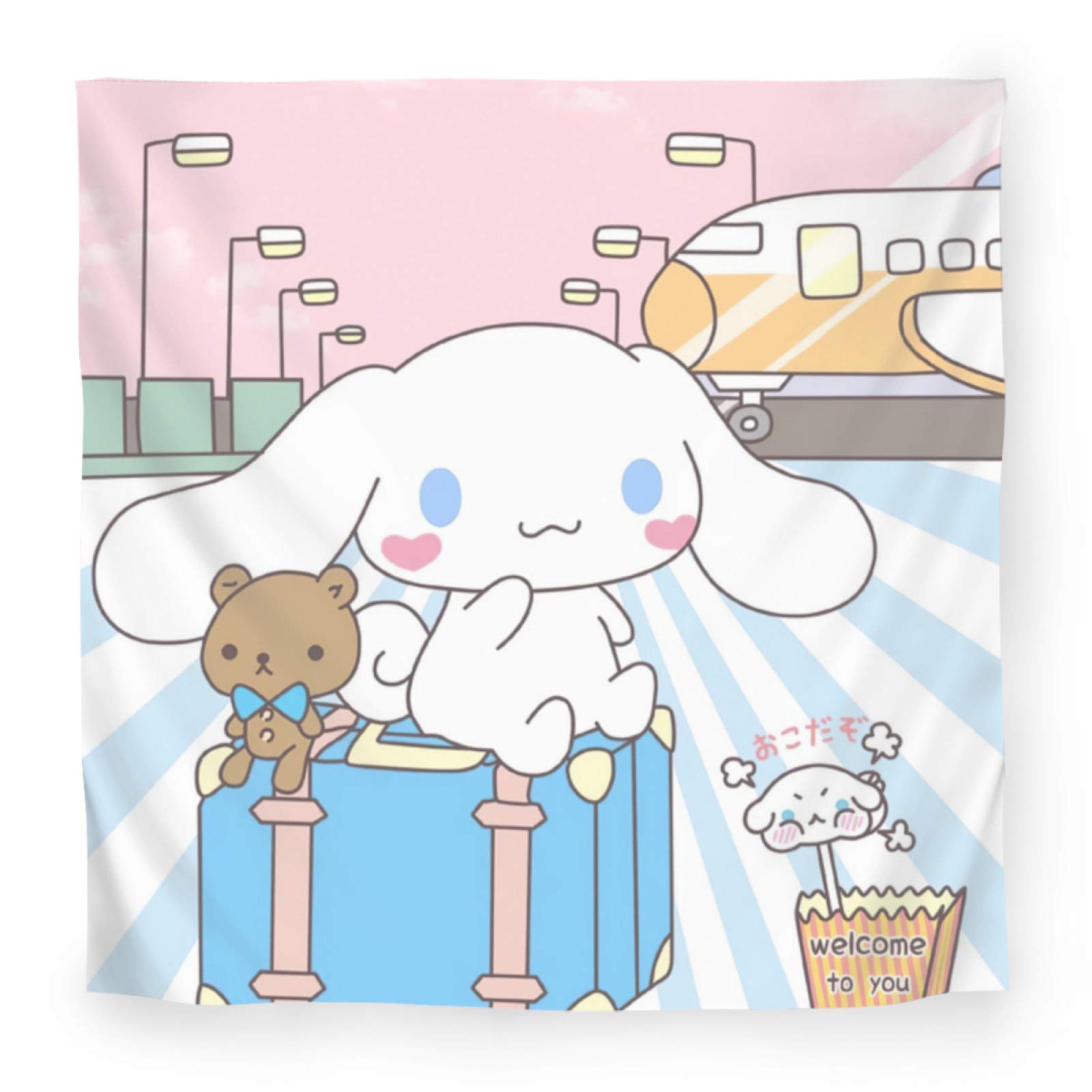 Cinnamoroll Wall Tapestry 59x59 Inch - Cute Sanrio Wall Art Hanging Decor for Bedroom, Living Room, Dorm | Anime Room Decor, Kawaii Aesthetic Home Decor Gift for Girls