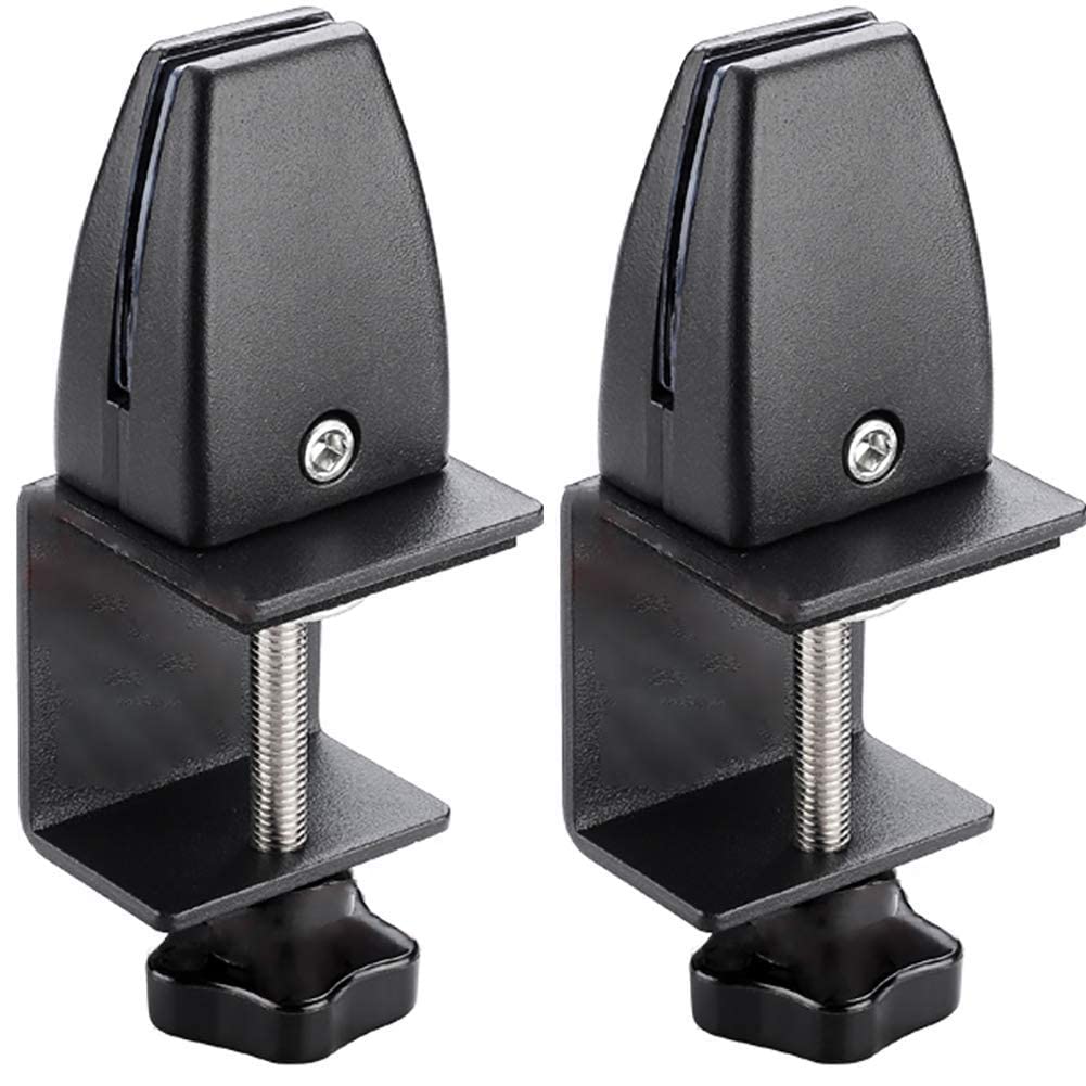 JSFURN Adjustable Desk Privacy Panel Clamps - 2 Pack Black - Fits 1/10