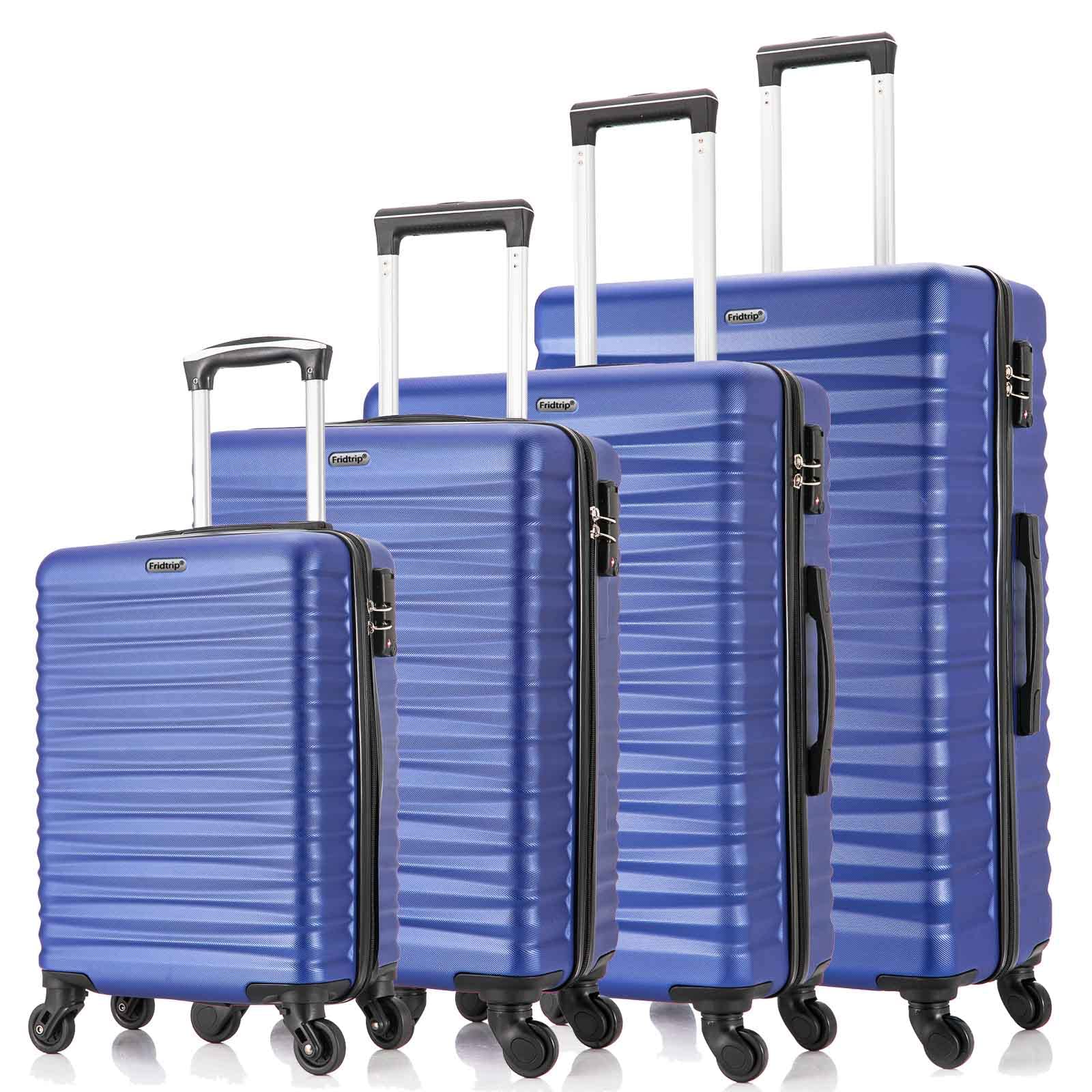 Yotefe 4-Piece Hardshell Luggage Set with Multi-Directional Spinner Wheels & TSA Lock - Blue Suitcase for Travel, Vacation & Business Trips