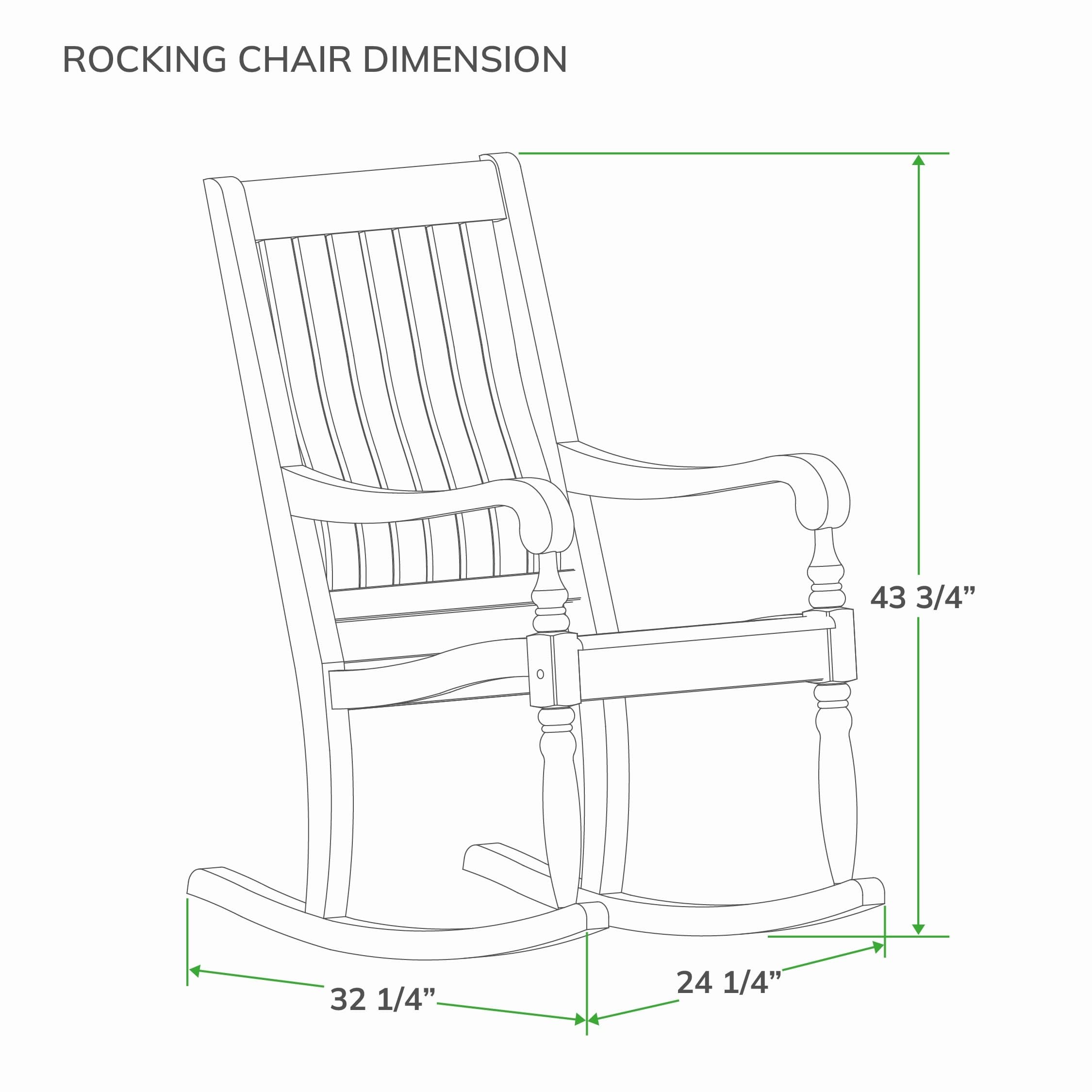 Cambridge Casual Lyon Mahogany Oversize Rocking Chair - White - Comfortable Oversized Rocking Chair for Living Room, Nursery, or Porch Relaxation