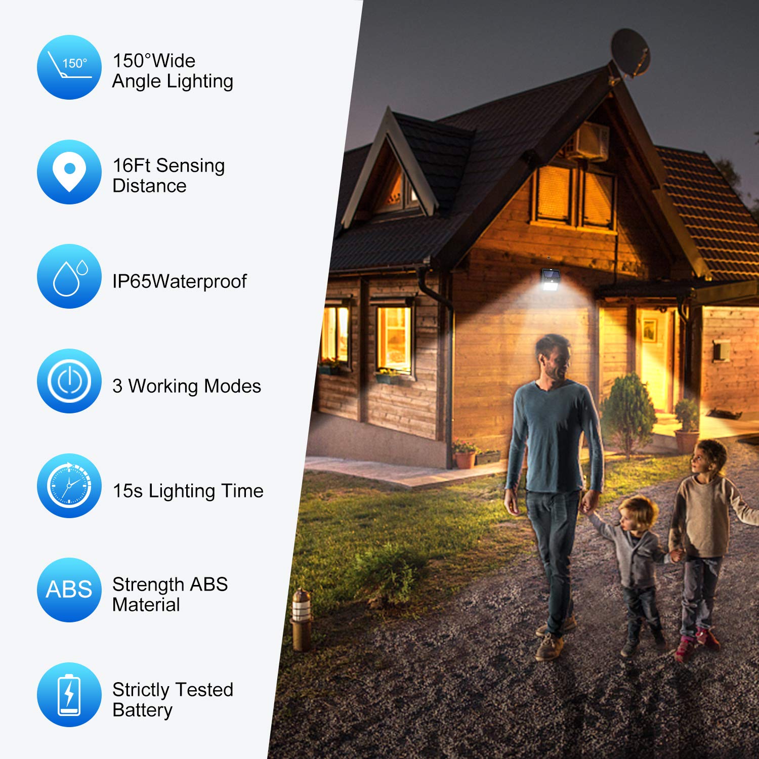 42 LED Solar Lights Outdoor [10 Pack] - 3 Working Modes, Solar Security Lights with Motion Sensor, Wireless IP65 Waterproof for Garden, Fence, Patio, Garage - Perfect for Pathway Lighting & Home Security