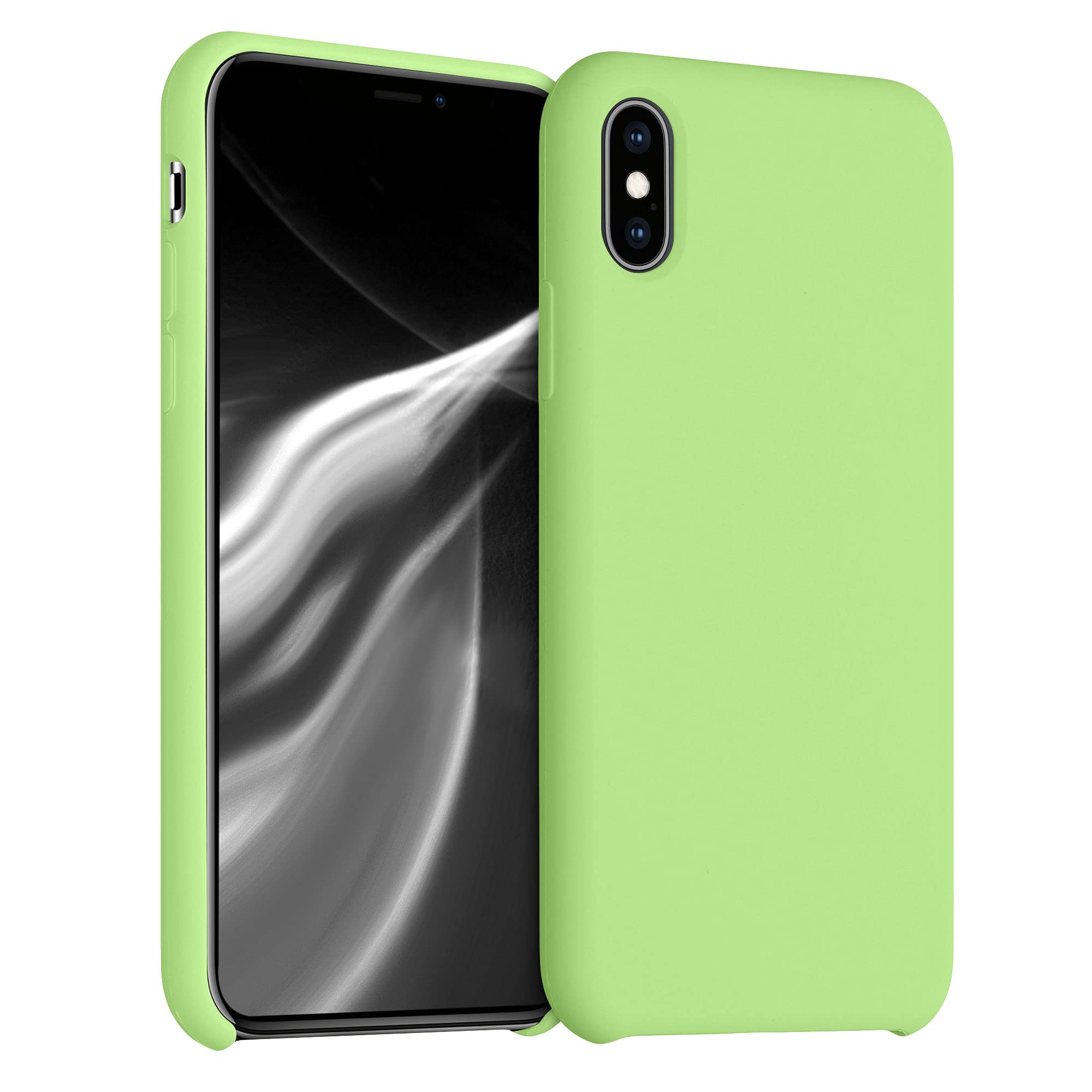 kwmobile TPU Silicone Case for Apple iPhone Xs - Slim Protective Phone Cover with Soft Matte Finish in Green Tomato Color | Perfect for Everyday Use, Work & Travel