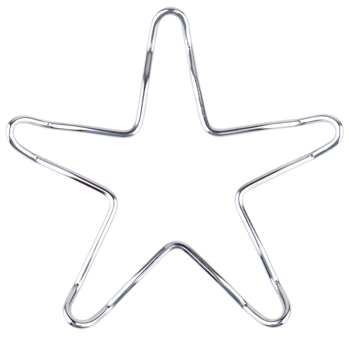 Hemoton Star-Shaped Stainless Steel Wok Ring - Heat-Resistant Pot Support Rack for Woks & Pans - Silver Kitchen Cookware Accessory - Perfect for Gas Stove, Induction Cooktop & Outdoor Camping Cooking