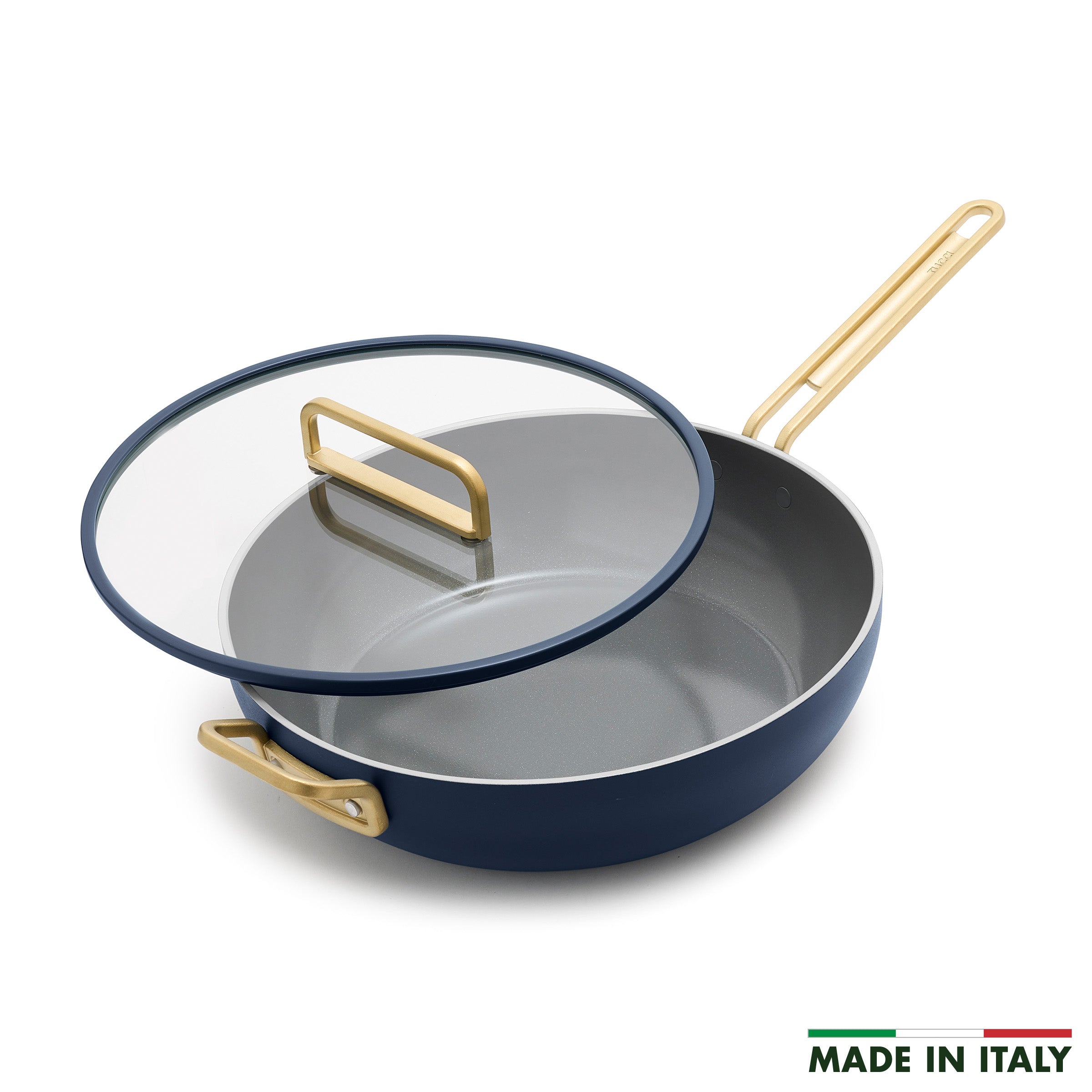 Stanley Tucci™ Ceramic Nonstick 6.5 Quart Essential Stanley Pan - Marino Blue | Durable Cookware for Frying, Sautéing & Baking | Perfect for Home Kitchen & Professional Chefs