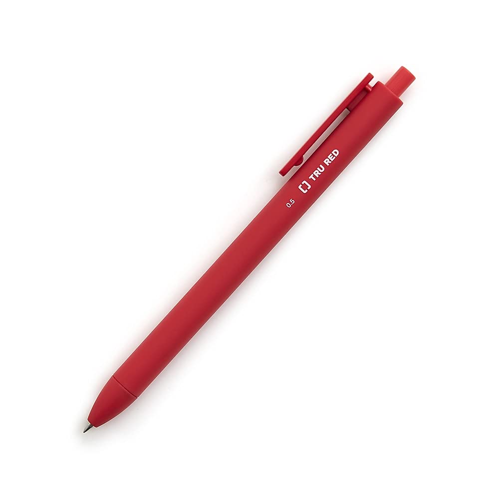 STAPLES TRU RED Retractable Quick Dry Gel Pens - Fine Point 0.5mm (12-Pack) - Perfect for Office Work, Note Taking & School Supplies