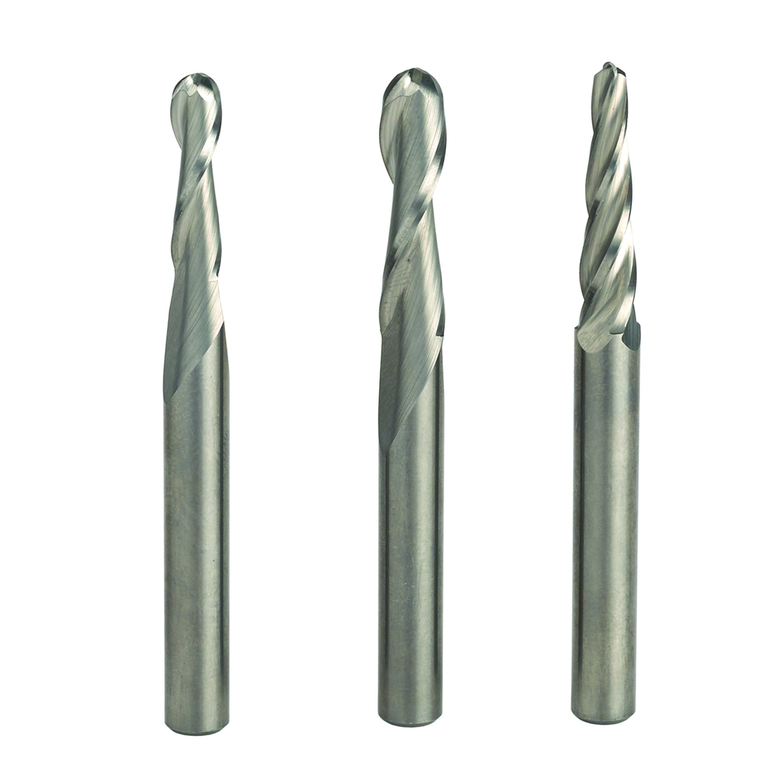 Whiteside Ball Nose CNC Router Bit Set - 3-Piece Carbide Tipped Woodworking Tools for Engraving, Carving & 3D Milling - Perfect for DIY Projects, Furniture Making & Sign Crafting