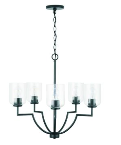 Anthony 5-Light Modern Chandelier - Elegant Crystal Ceiling Light Fixture for Dining Room, Living Room, Bedroom | Perfect for Home Decor & Interior Lighting