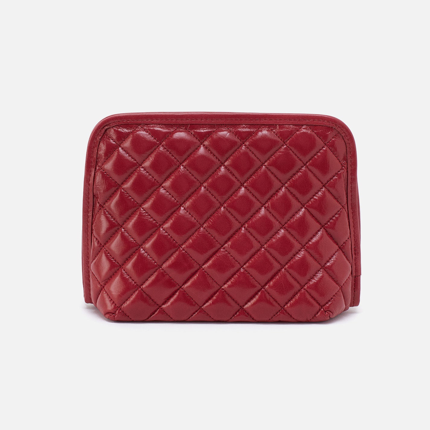 Premium Leather Cosmetic Bag for Women - Elegant Cranberry Makeup Pouch - Perfect for Travel, Gym & Everyday Essentials Organization