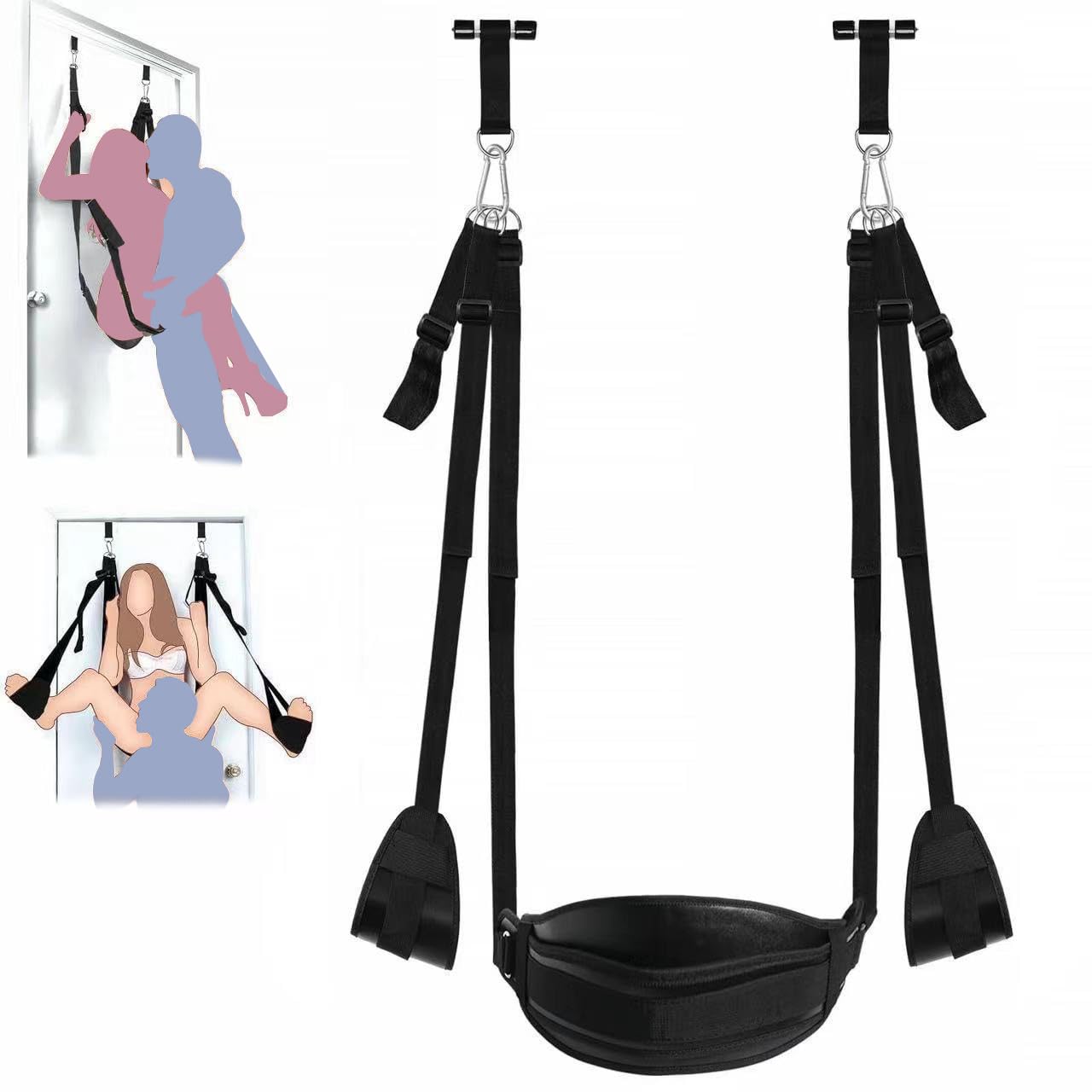 300LBS Heavy Duty Over The Door Sex Swing for Couples - Adult Hanging Sling for Bedroom, Bondage & BDSM Play - Durable Sex Furniture for Spice Up Intimacy & Fitness Training