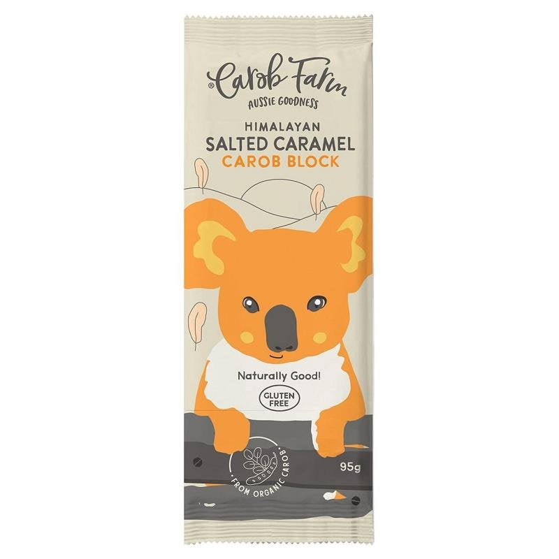 Organic Carob Farm Block Salted Caramel Chocolate - Vegan, Gluten-Free, Dairy-Free Snack - Perfect for Gifts, Desserts & Healthy Treats