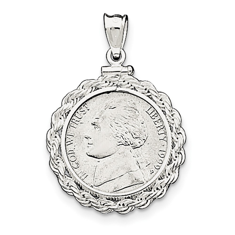 Sterling Silver 21.1 x 2mm Rope Coin Bezel Pendant for Jewelry Making - DIY Necklace, Bracelet & Craft Supplies - Perfect for Handmade Gifts and Boho Style Accessories