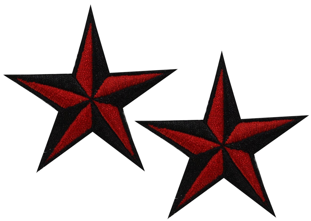 Nautical Star Iron On Patch - Embroidered Rockabilly Sailor Badge for Jackets, Hats & Bags | DIY Sew On Applique for Denim & Tattoo Style Outfits