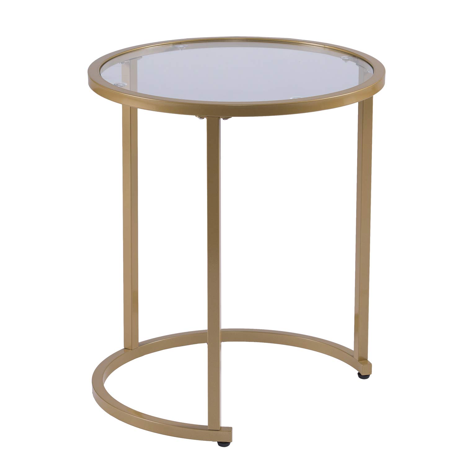 SEI Furniture Evelyn Glam Nesting Side Table 2-Piece Set in Gold - Modern Accent Tables for Living Room, Bedroom & Office Decor