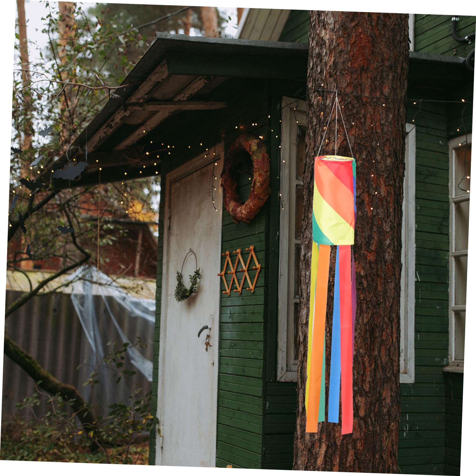 Rainbow Windshield Flag - IWOWHERO Outdoor Decorative Windsock for Yard, Garden & Car - Vibrant Seasonal Decor for Parties, Parades & Festivals