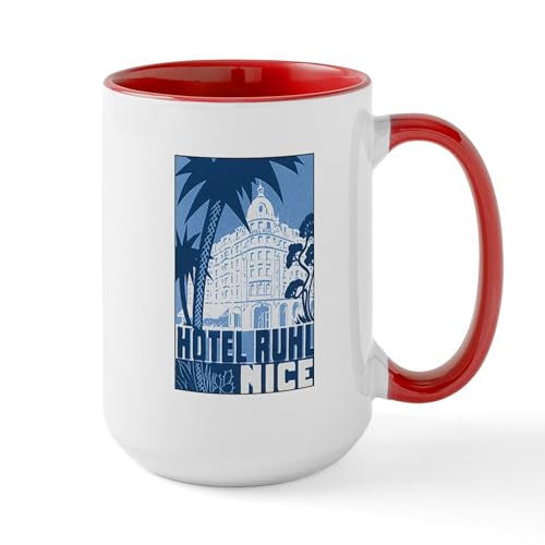 White/Red Inside - Nice France Large Mug