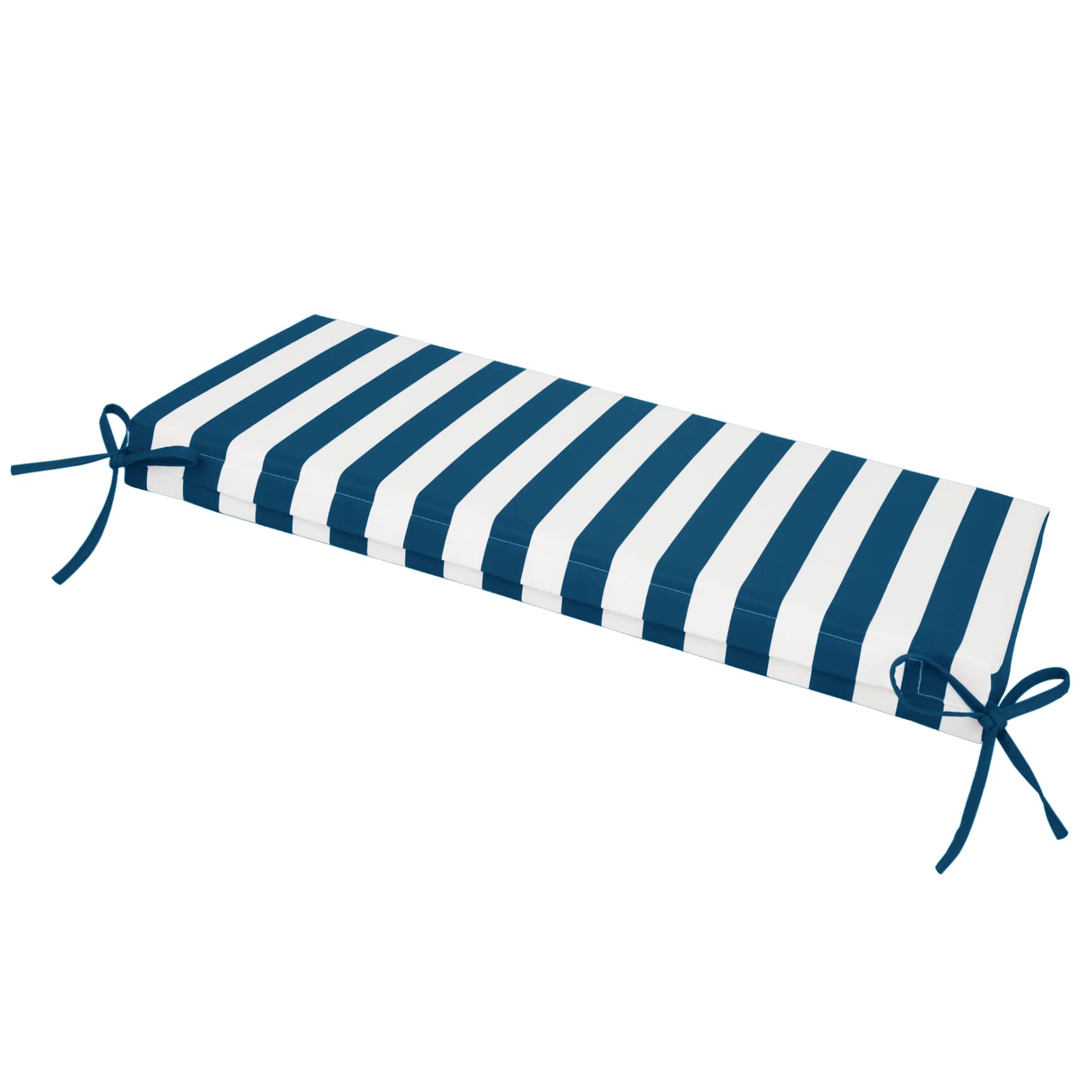 ROFIELTY 45 Inch Waterproof Bench Cushion for Indoor & Outdoor Use - Striped Indigo Patio Swing Cushion (45x18x2.5 Inches) - Durable, Weather-Resistant Furniture Cushion for Porch, Garden & Poolside Relaxation