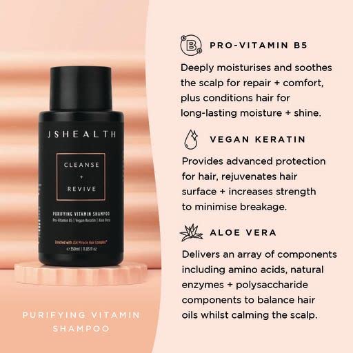 JSHealth Vitamins Inside Out Haircare Bundle - Hair + Energy Vitamins, Keratin Shampoo & Conditioner for Stronger Hair | Hair Growth & Repair Supplement for Women & Men | Daily Hair Care Routine