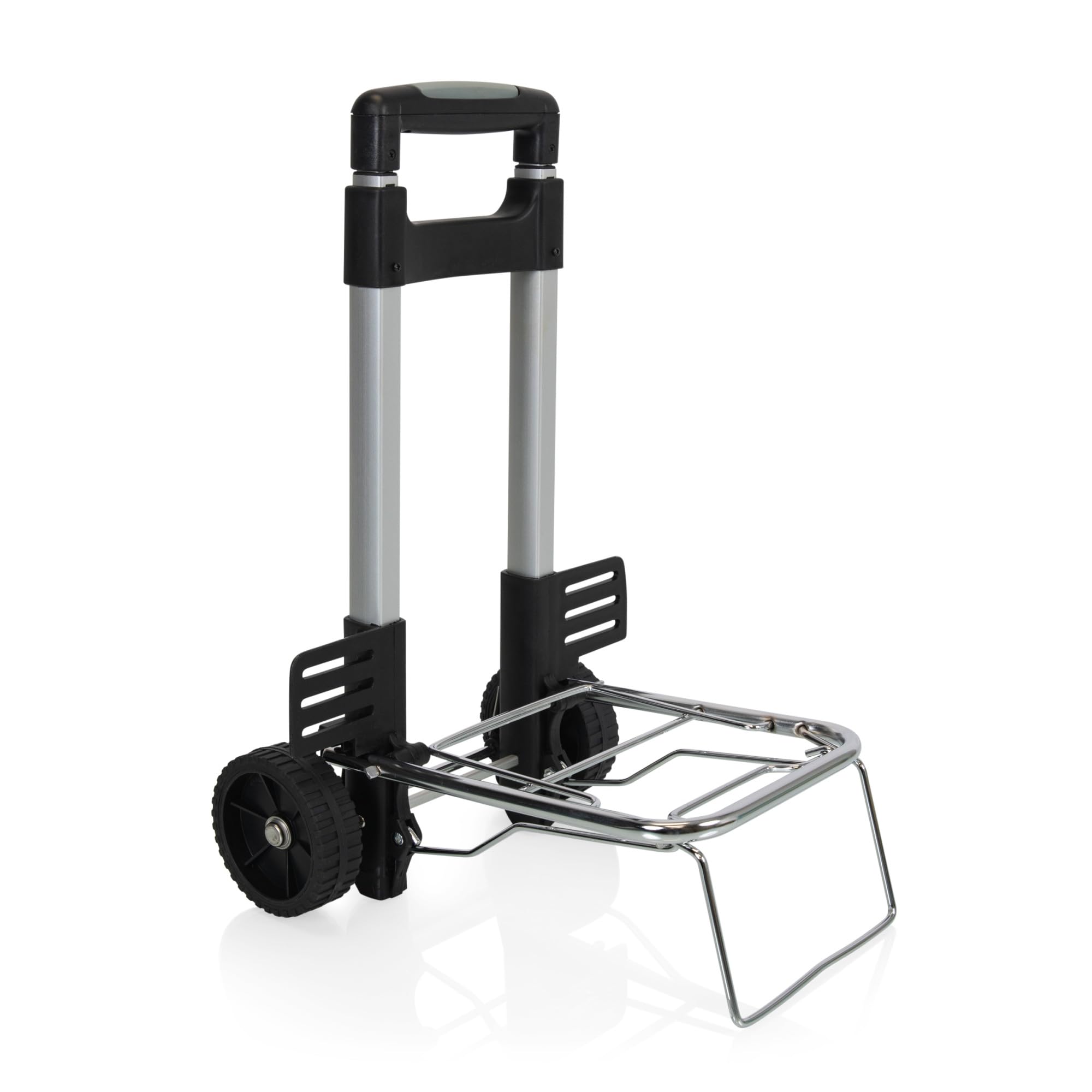 ONIVA - Picnic Time Brand Folding Trolley with Telescopic Handle | Lightweight Utility Cart for Luggage, Groceries & Moving | Compact Dolly for Travel, Shopping & Outdoor Activities (Silver)