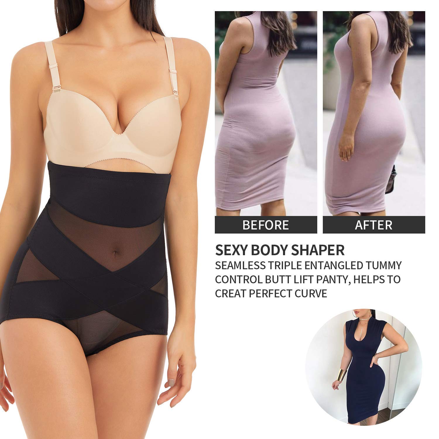 MOVWIN Women's Tummy Control Shapewear - High Waist Body Shaper for Slimming & Postpartum Recovery | Perfect for Daily Wear, Workouts & Special Occasions