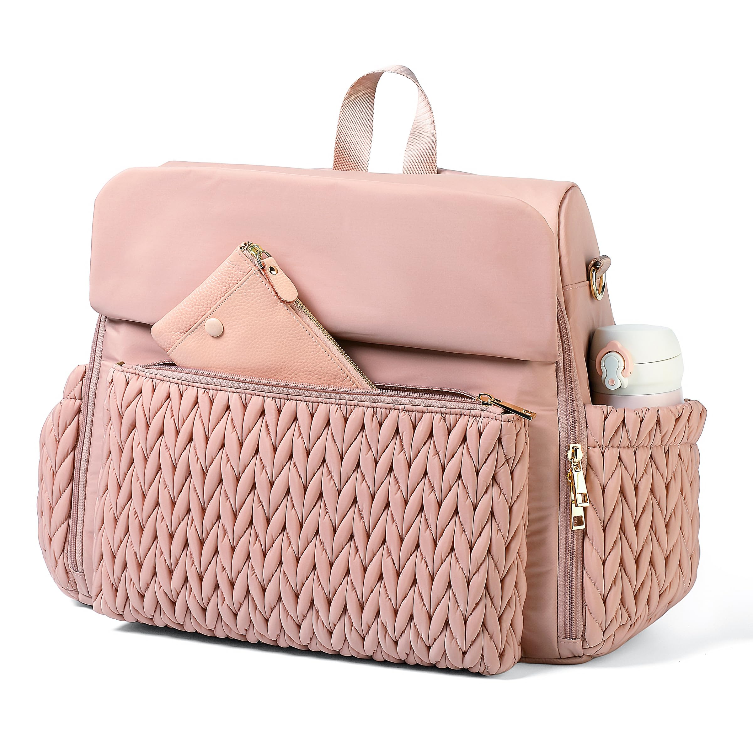 SEWBOO Allie Stylish Diaper Backpack - Insulated Baby Bag with Changing Pad & Stroller Clips | Perfect for Travel, Daycare & On-the-Go Parents | Waterproof Diaper Bag with Shoulder Strap & Multiple Pockets